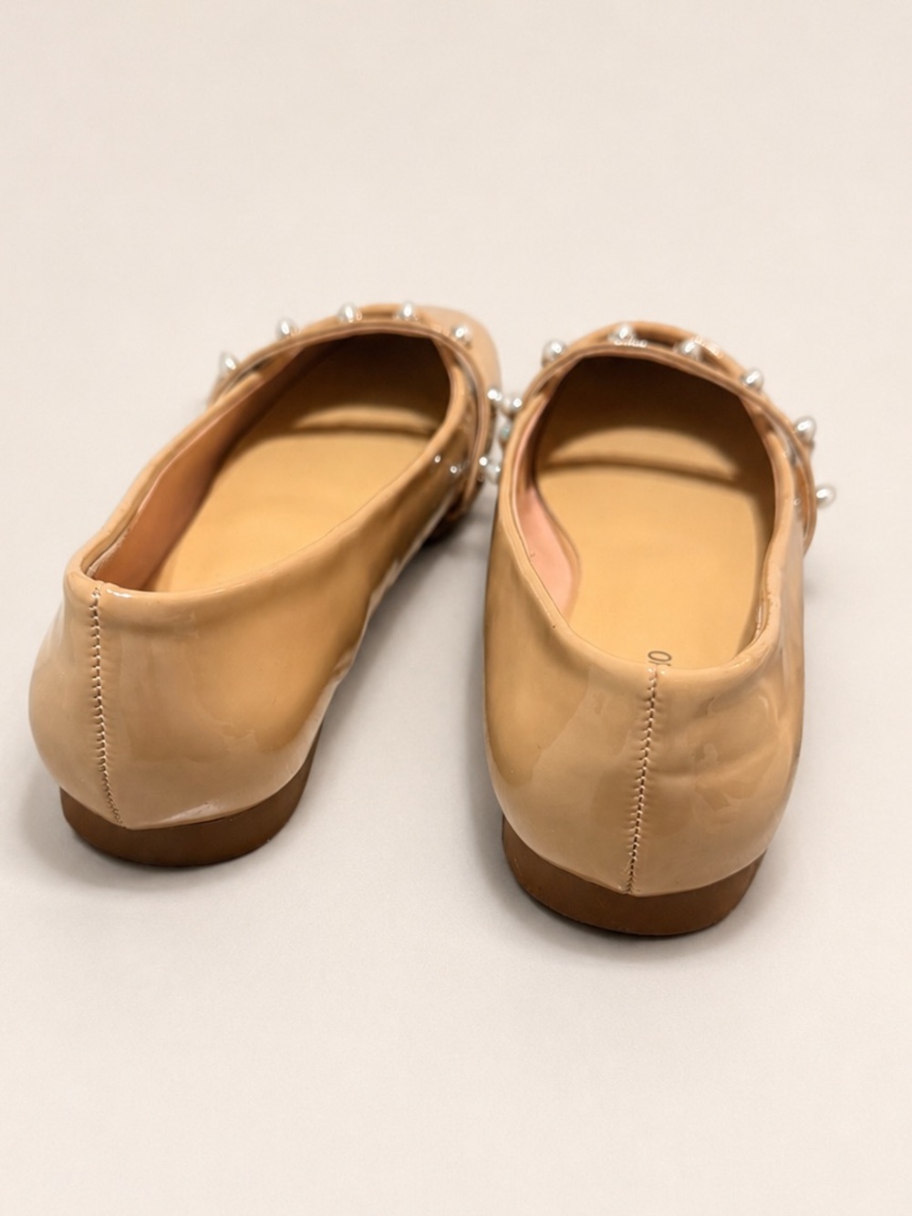 C.Paravano Nude Patent Pearl-Strap Mary Jane Flats - Picture 4 of 7